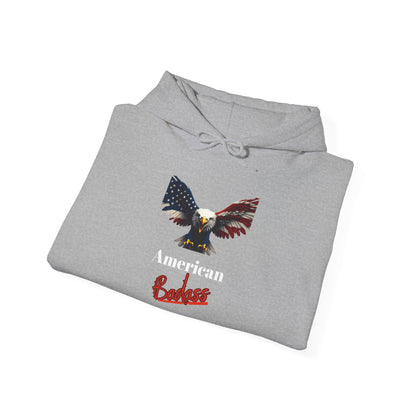 American Badass Patriotic Eagle on a Pullover Hoodie