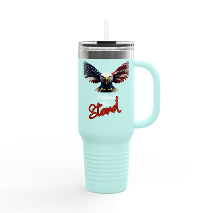 United We Stand Patriotic Eagle on a 40oz Insulated Travel Mug