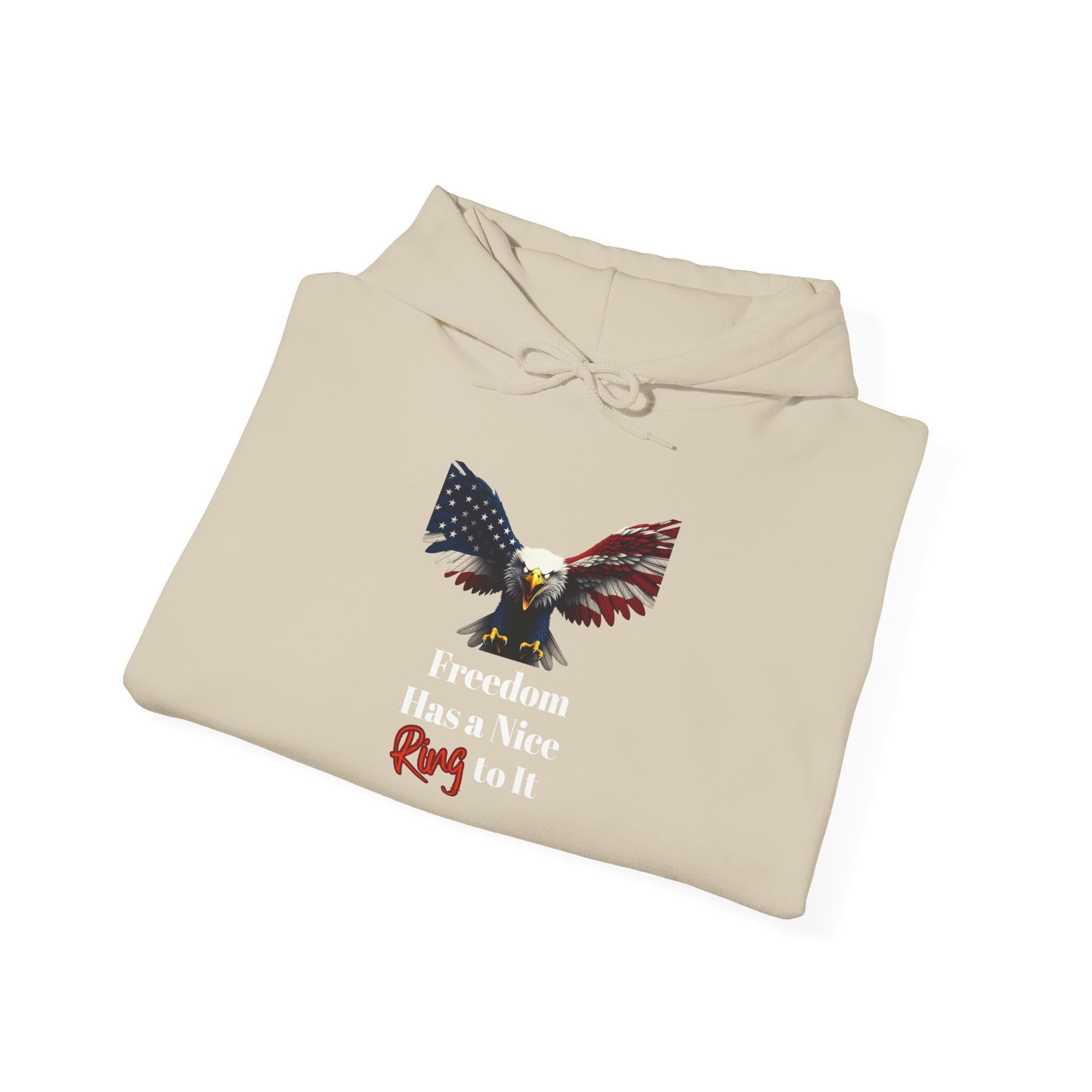 Freedom Has A Nice Ring To It Patriotic Eagle on a Pullover Hoodie