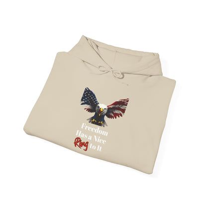 Freedom Has A Nice Ring To It Patriotic Eagle on a Pullover Hoodie