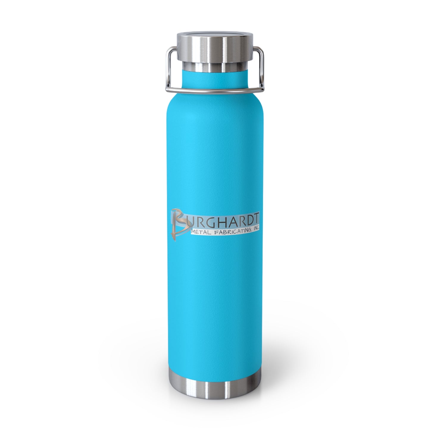 Burghardt Metal Fabricating, Inc., logo on a  22oz Copper Insulated Water Bottle