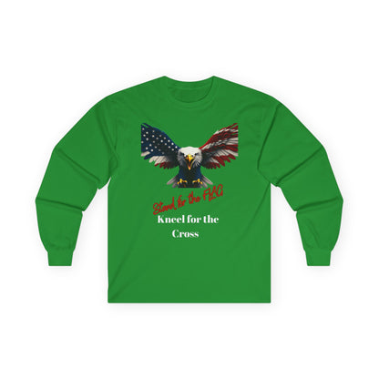 Stand For The Flag Kneel For The Cross Patriotic Eagle on a long sleeve tee