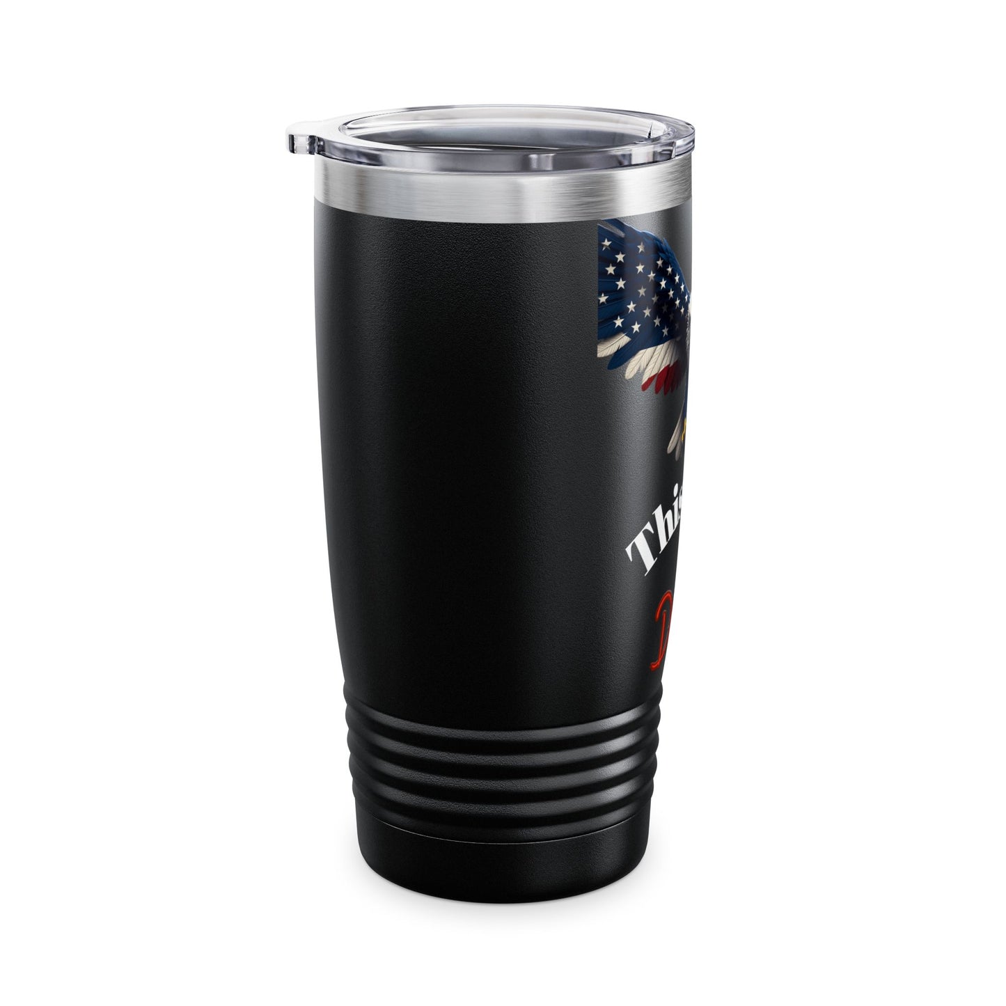 This We'll Defend Patriotic Eagle on a 20oz Insulated Tumbler