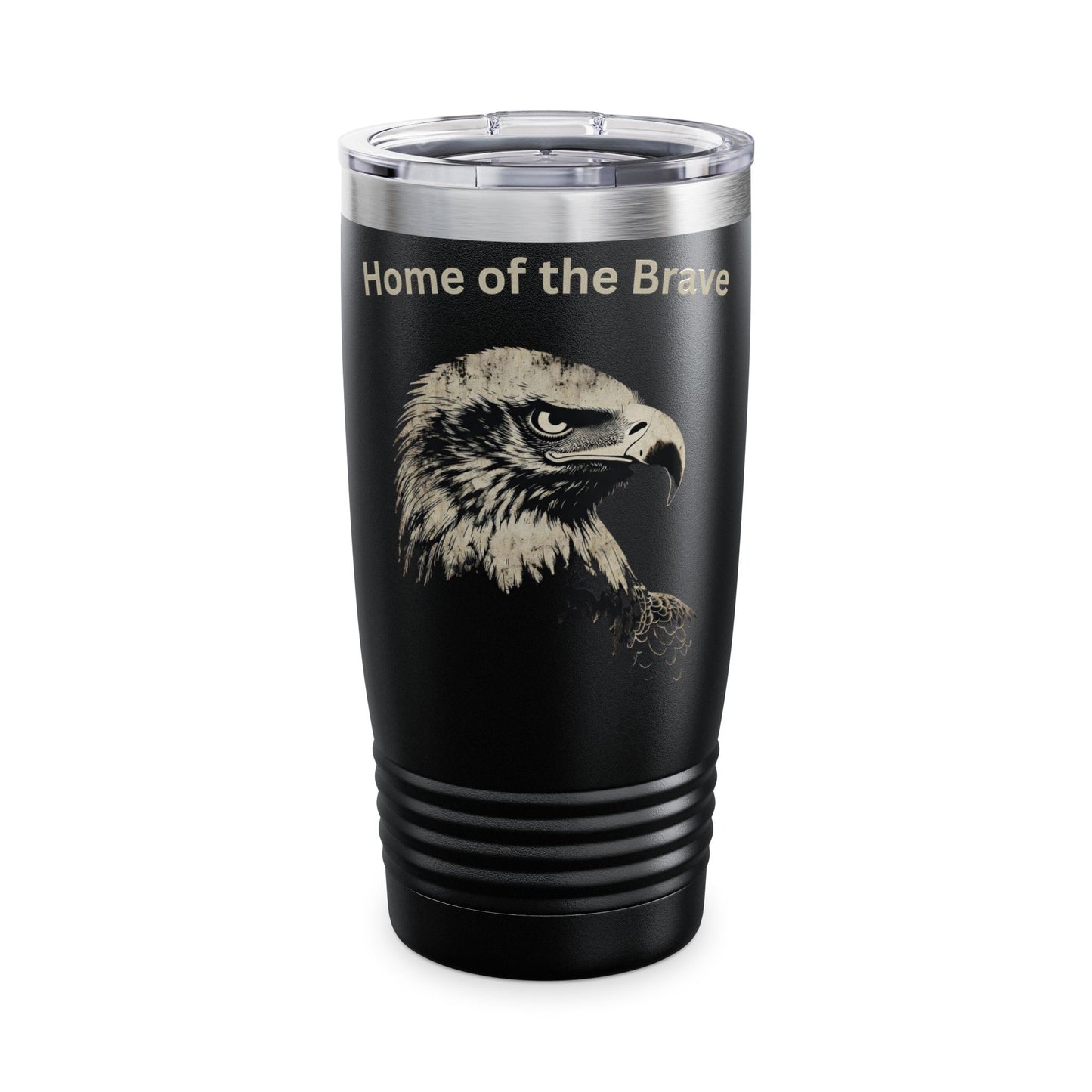 Home of the Brave text at the top of a 20oz Insulated Tumbler