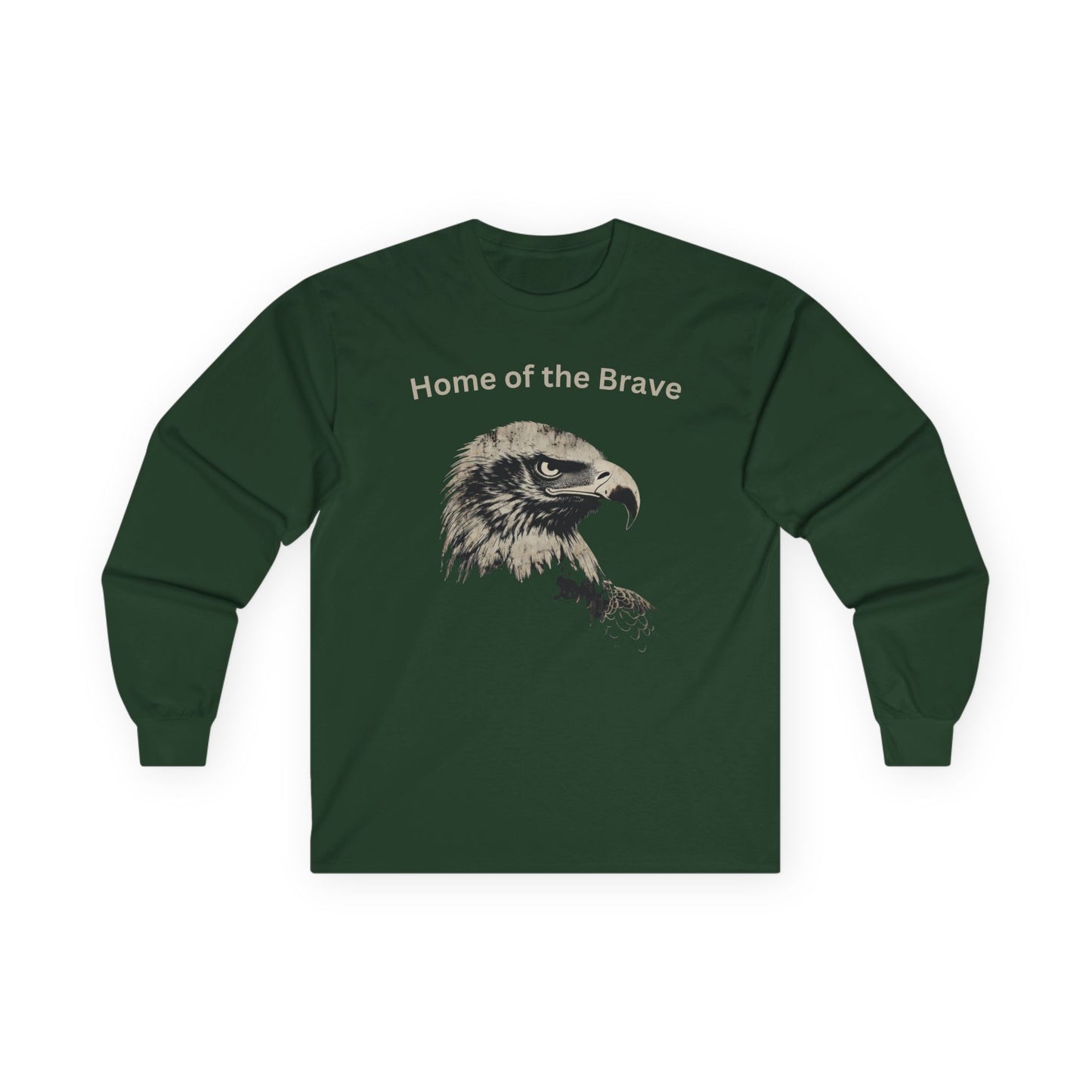 Home of the Brave text on a Long-Sleeve Tee