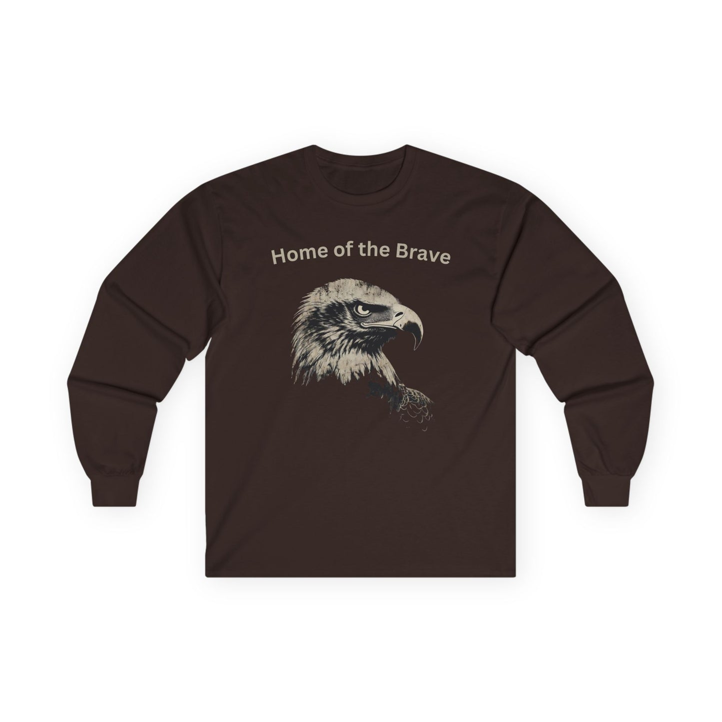 Home of the Brave text on a Long-Sleeve Tee