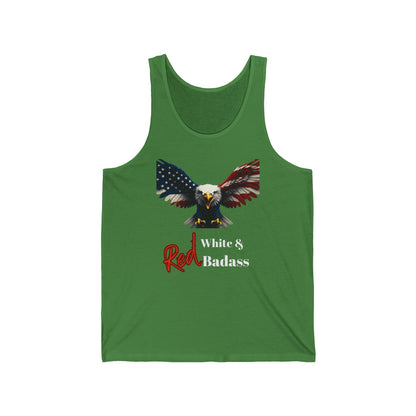 Red White & Badass Patriotic Eagle on a Premium Tank Top