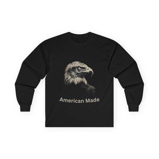 American Made text on a Long-Sleeve Tee