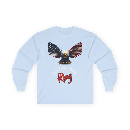 Let Freedom Ring Patriotic Eagle on a long sleeve tee