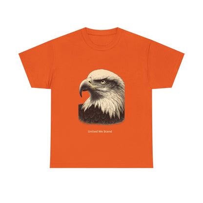 Engraved Eagle - United We Stand - muted text on the bottom of a Heavyweight T-shirt