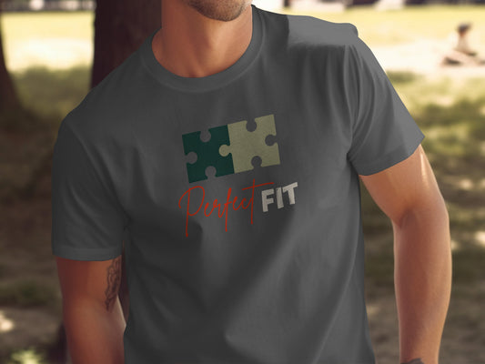 Perfect Fit Puzzle Graphic T-Shirt for Casual Wear