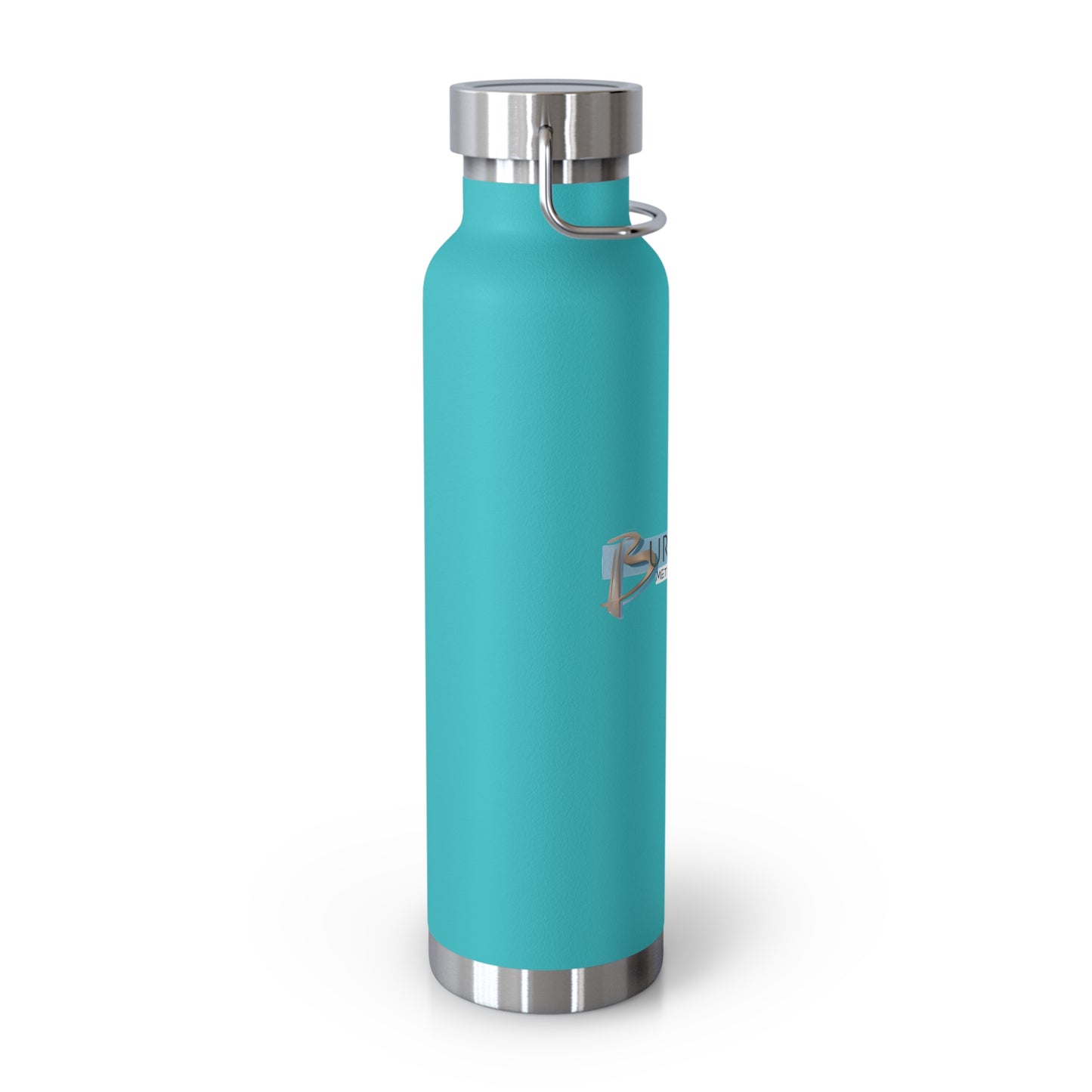 Burghardt Metal Fabricating, Inc., logo on a  22oz Copper Insulated Water Bottle