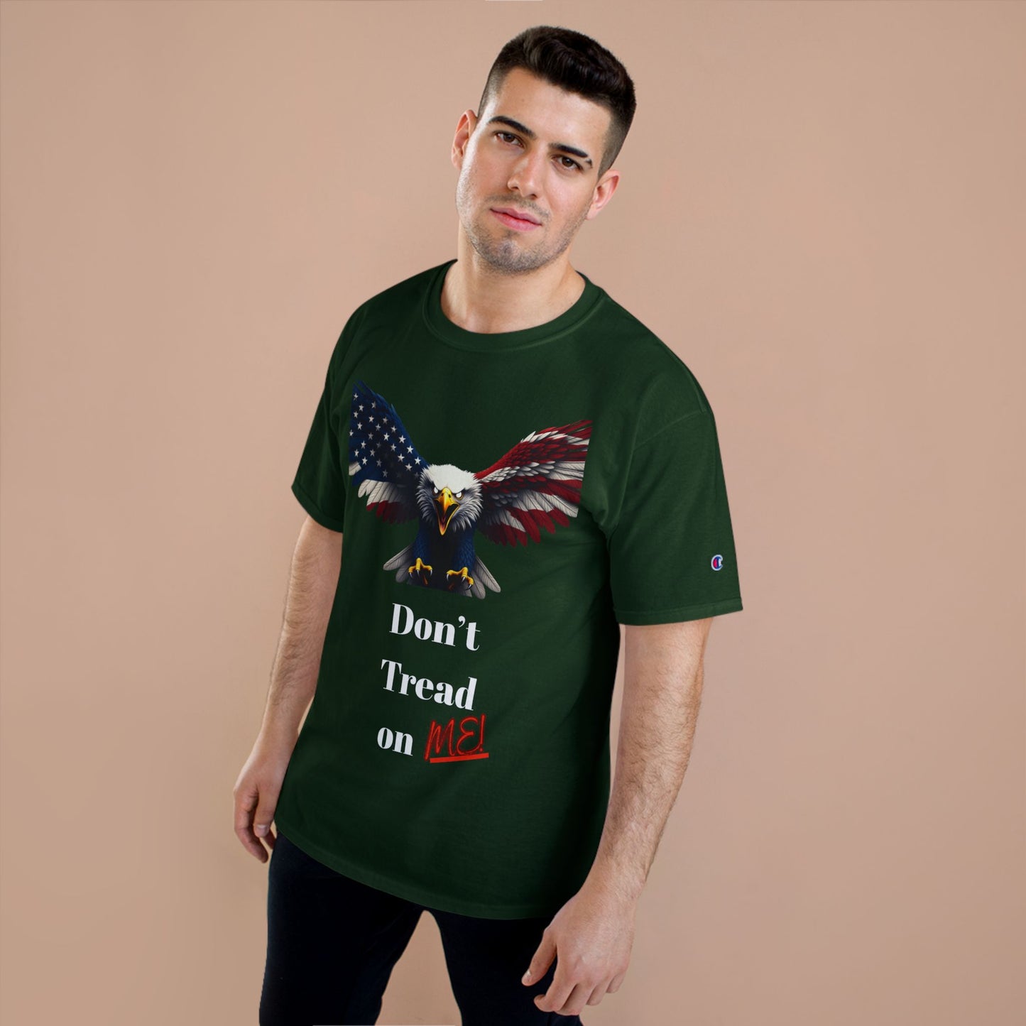 Don't Tread On Me Patriotic Eagle on a Champion T-shirt
