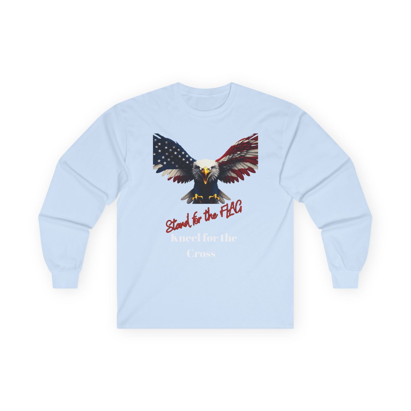 Stand For The Flag Kneel For The Cross Patriotic Eagle on a long sleeve tee