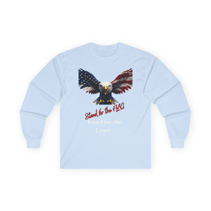 Stand For The Flag Kneel For The Cross Patriotic Eagle on a long sleeve tee