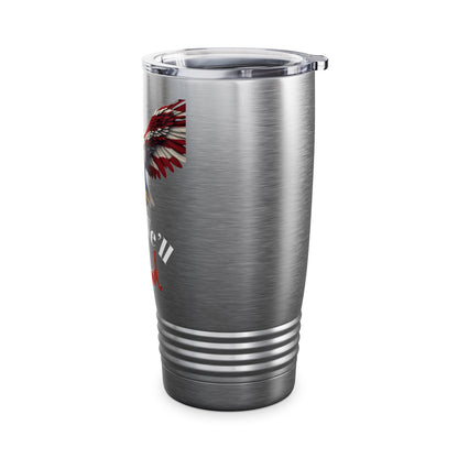 This We'll Defend Patriotic Eagle on a 20oz Insulated Tumbler