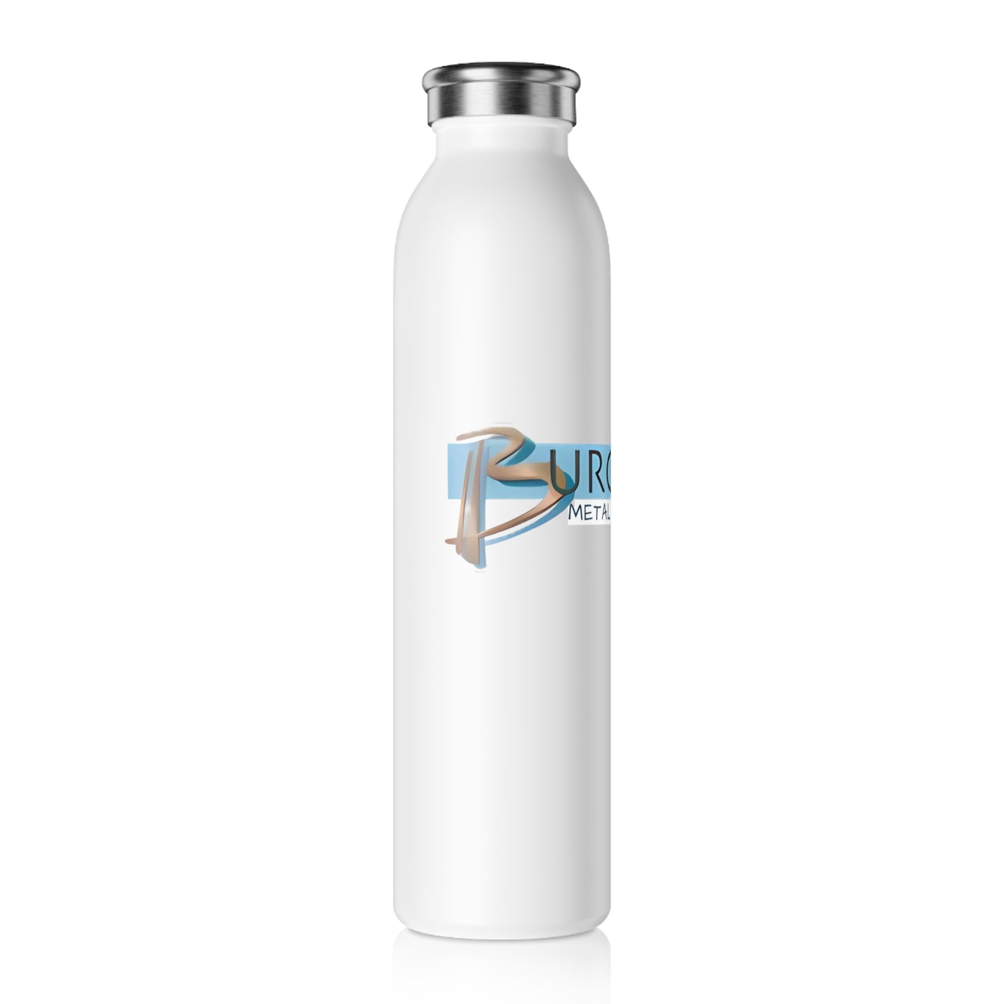 Burghardt Metal Fabricating, Inc., logo on a  20oz Slim Water Bottle