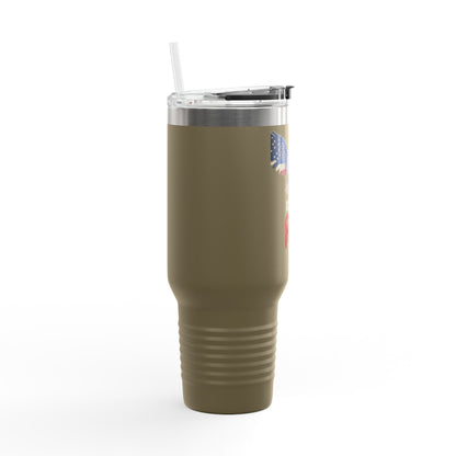 1776% Pure Patriotic Eagle on 40oz red insulated travel mug