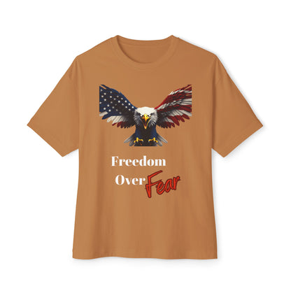 Freedom Over Fear Patriotic Eagle on a Premium Tee