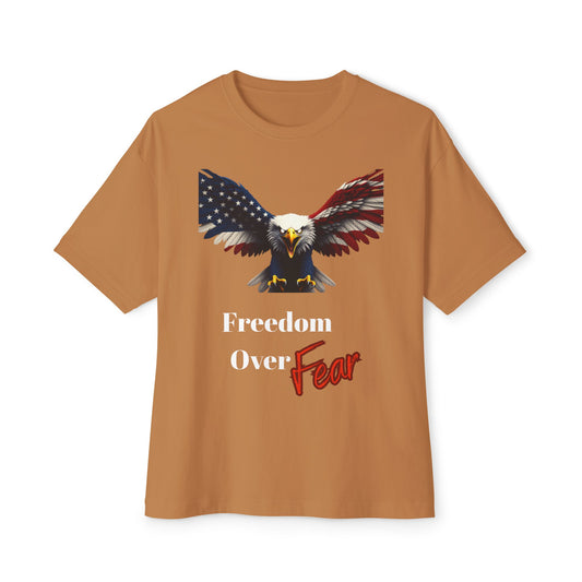Freedom Over Fear Patriotic Eagle on a Premium Tee