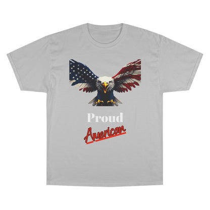 Proud American Patriotic Eagle on a Champion T-shirt