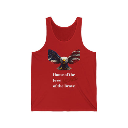 Home Of The Free Because Of The Brave Patriotic Eagle on a Premium Tank Top
