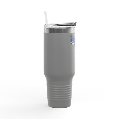 Licensed To Fly Patriotic Eagle on a 40oz tumbler