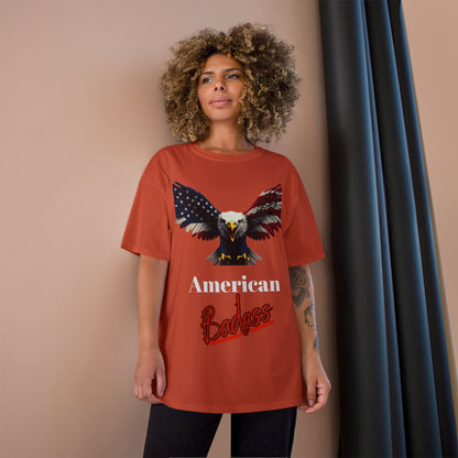 American Badass Patriotic Eagle on a Champion T-shirt