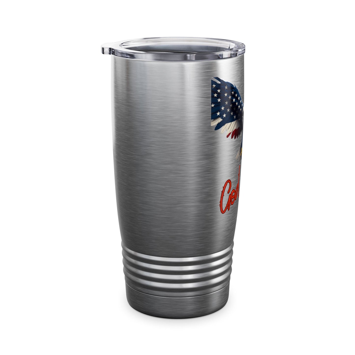 God Guns & Guts Patriotic Eagle on a 20oz Insulated Tumbler