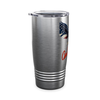 God Guns & Guts Patriotic Eagle on a 20oz Insulated Tumbler