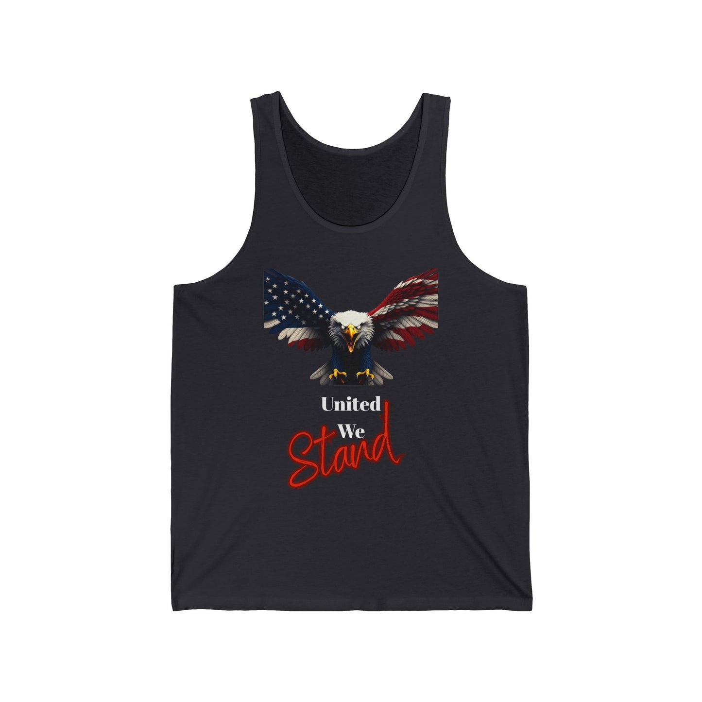 United We Stand Patriotic Eagle on a Premium Tank Top