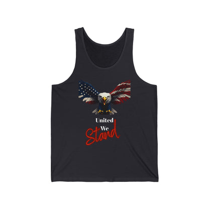 United We Stand Patriotic Eagle on a Premium Tank Top