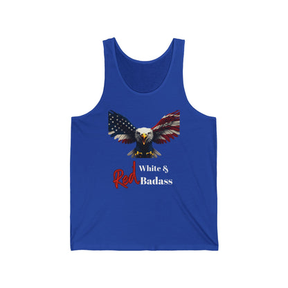 Red White & Badass Patriotic Eagle on a Premium Tank Top