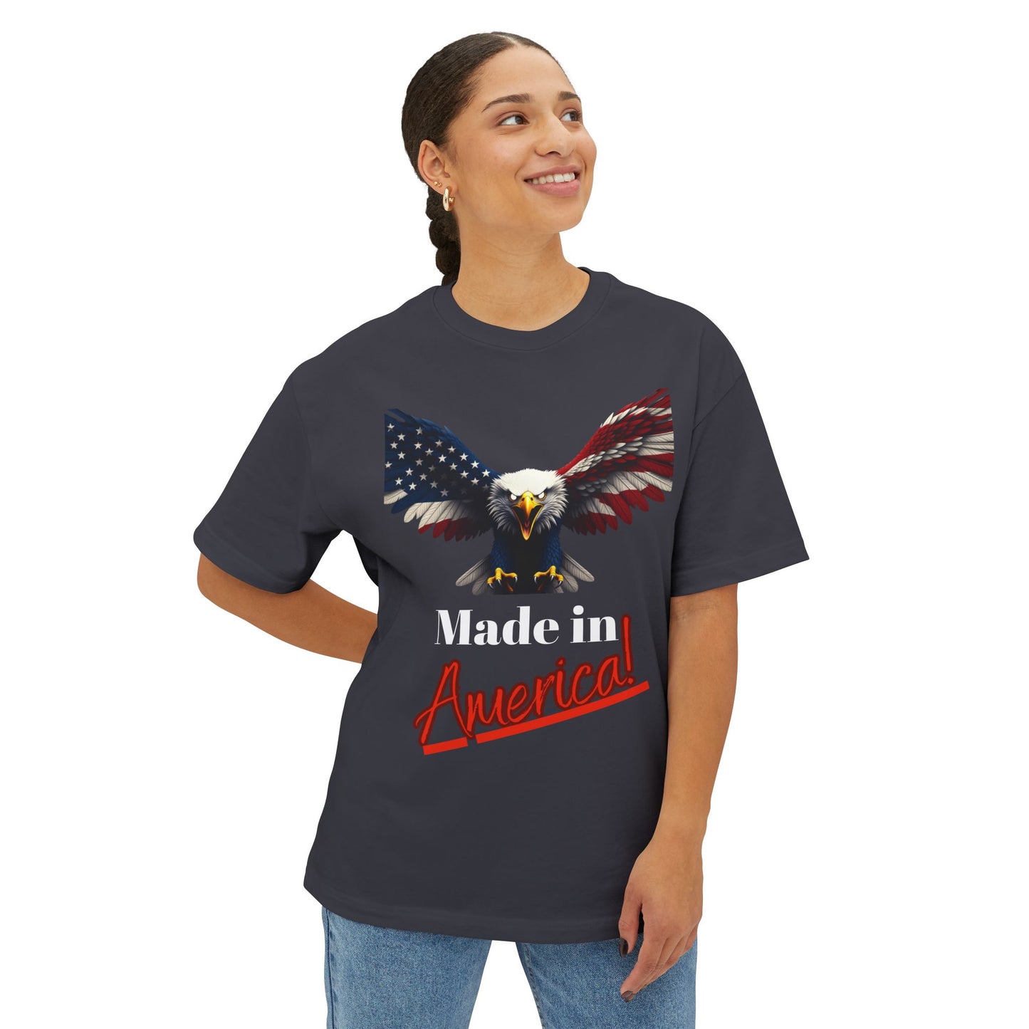 Made In America Patriotic Eagle on a Premium Tee