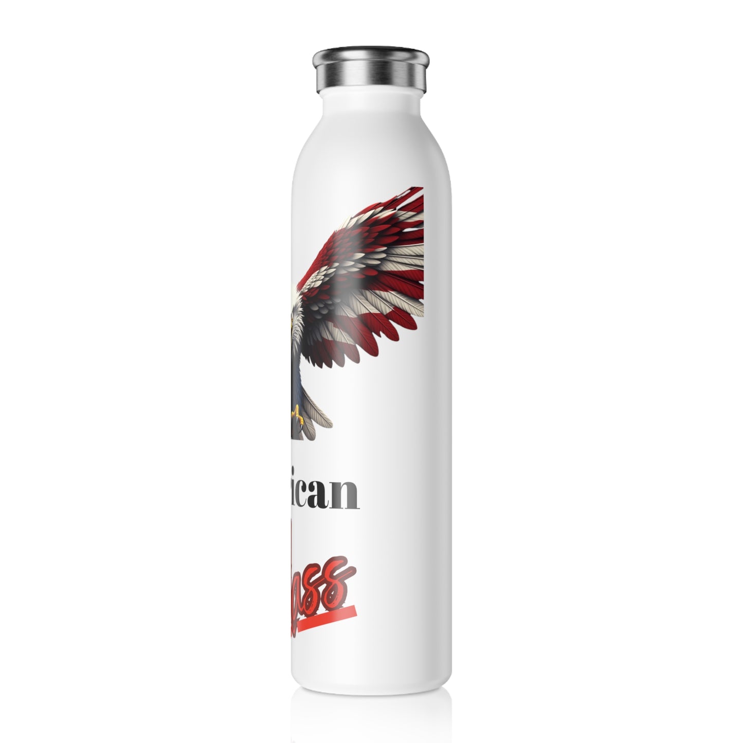 American Badass Patriotic Eagle on a 20oz Stainless Steel Water Bottle