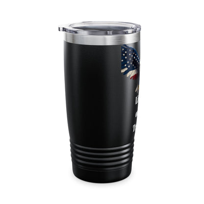 Live Free Or Die Trying Patriotic Eagle on a 20oz Insulated Tumbler