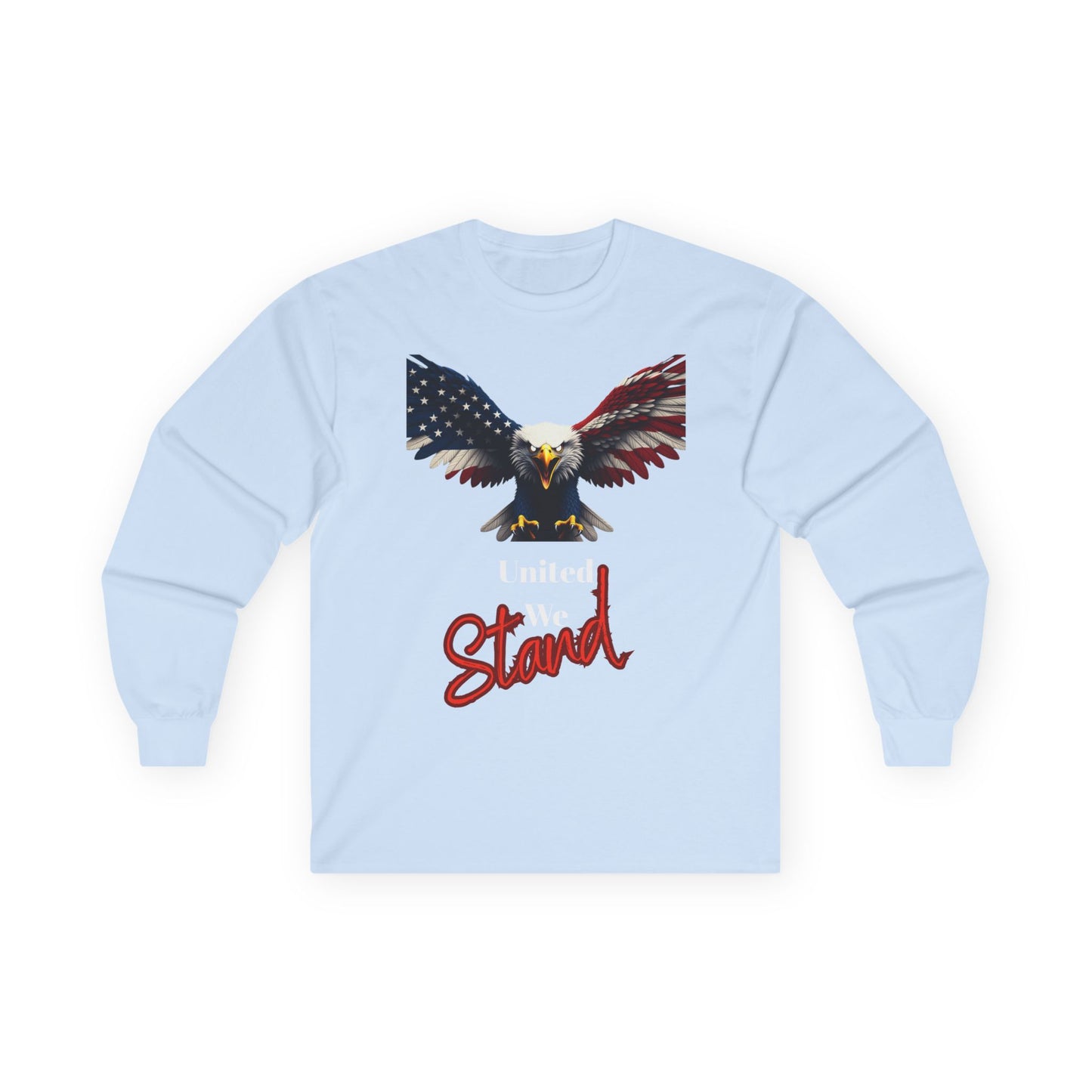 United We Stand Patriotic Eagle on a long sleeve tee