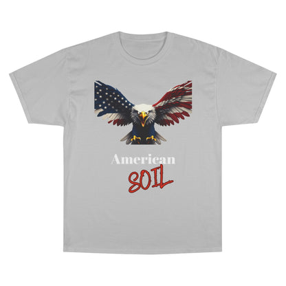 American Soil Patriotic Eagle on a Champion T-shirt