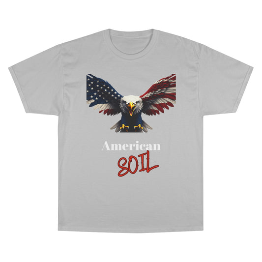 American Soil Patriotic Eagle on a Champion T-shirt