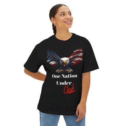 One Nation Under God Patriotic Eagle on a Premium Tee