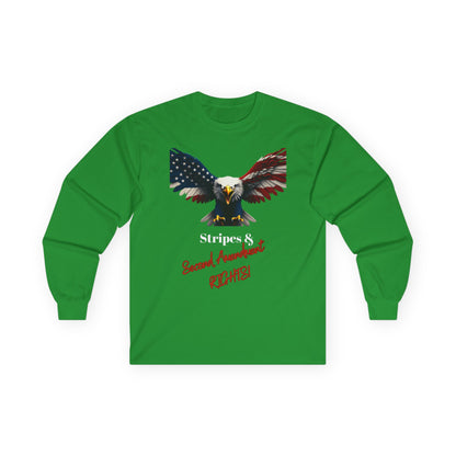 Stars & 2nd Amendment Rights Patriotic Eagle on a long sleeve tee