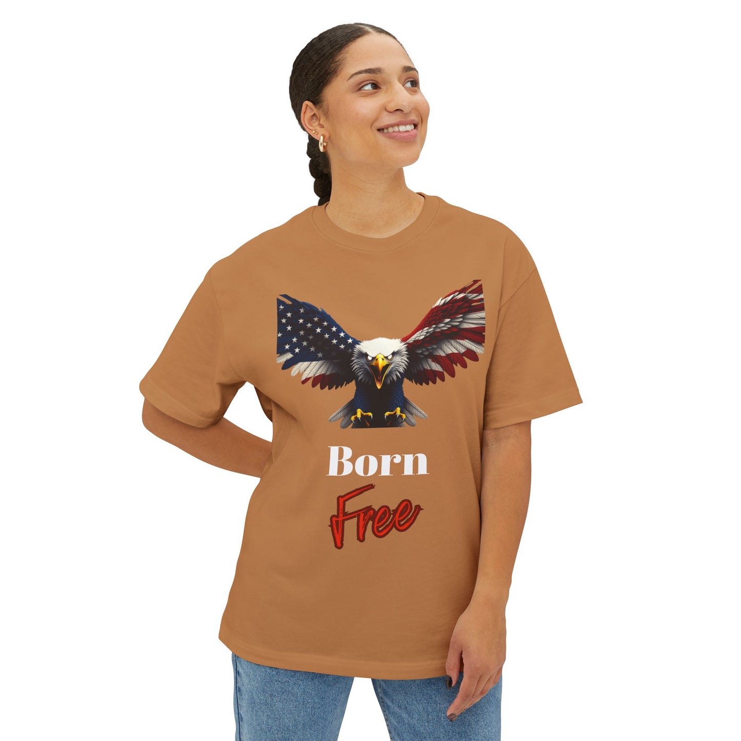 Born Free Patriotic Eagle on a Premium Tee
