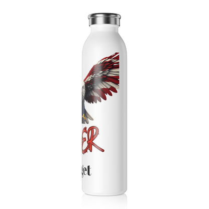 Never Forget Patriotic Eagle on a 20oz Stainless Steel Water Bottle