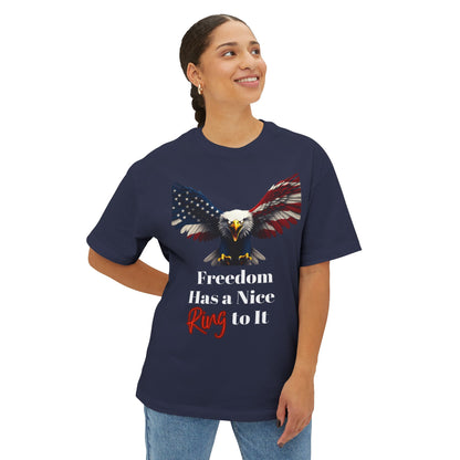 Freedom Has A Nice Ring To It Patriotic Eagle on a Premium Tee