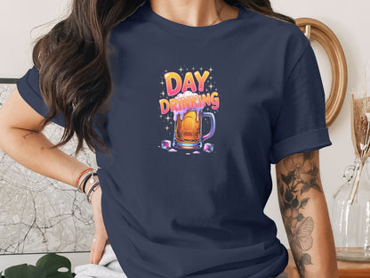 Day Drinking Graphic Tee With Colorful Design