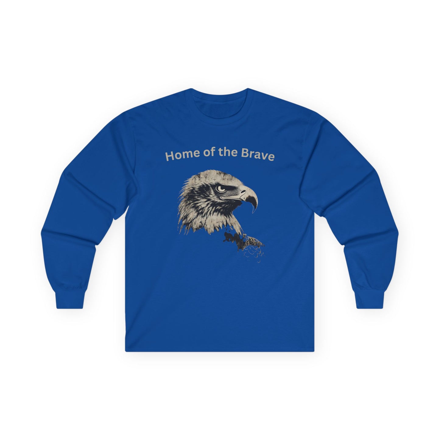 Home of the Brave text on a Long-Sleeve Tee