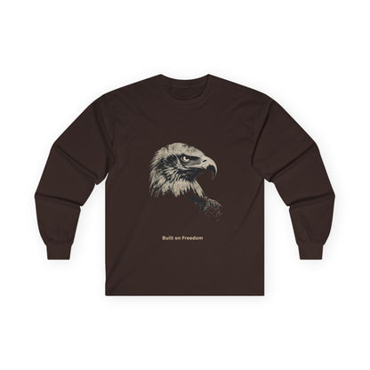 Built of Freedom text on a Long-Sleeve Tee