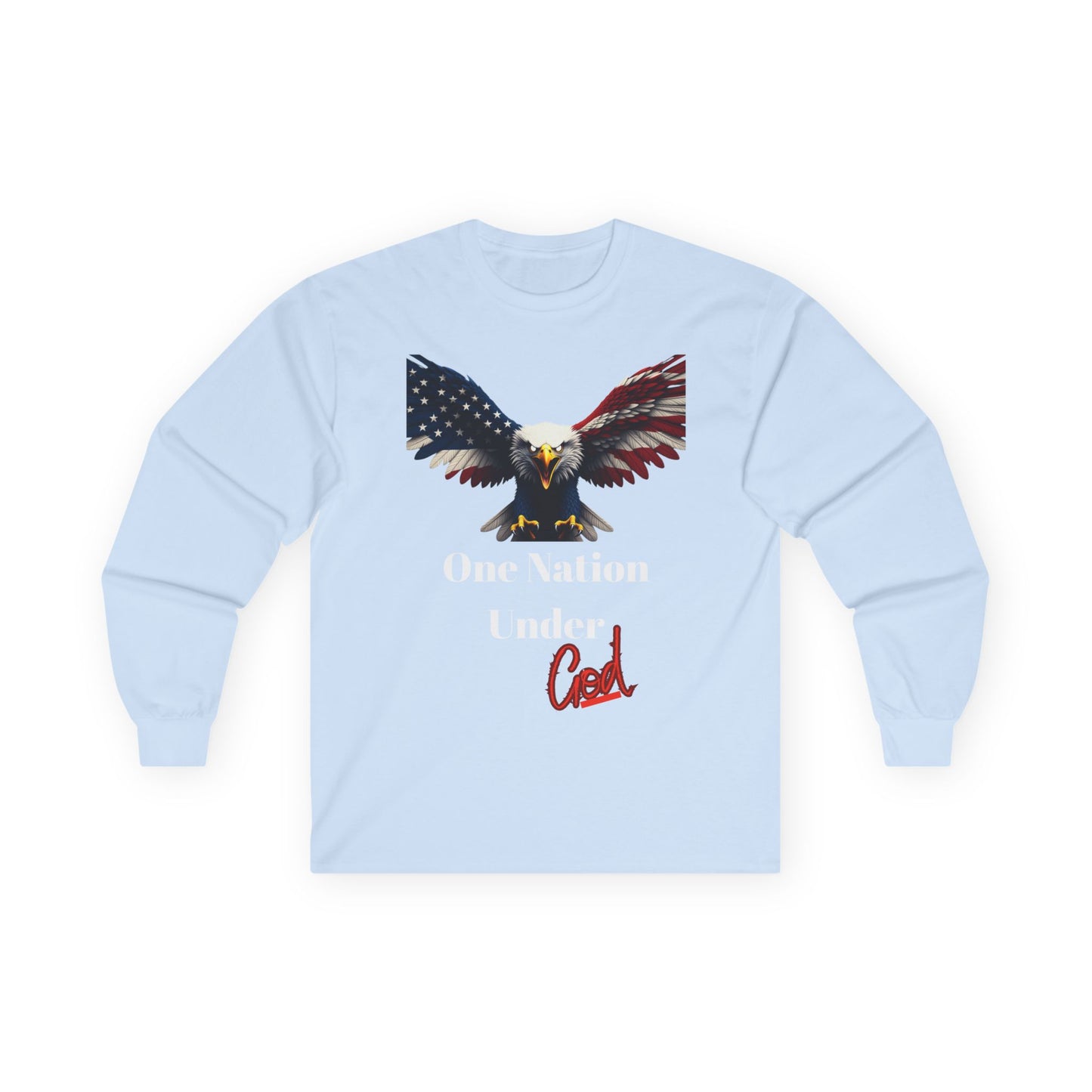 One Nation Under God Patriotic Eagle on a long sleeve tee