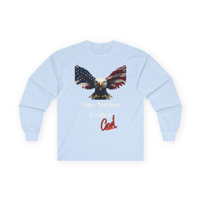 One Nation Under God Patriotic Eagle on a long sleeve tee