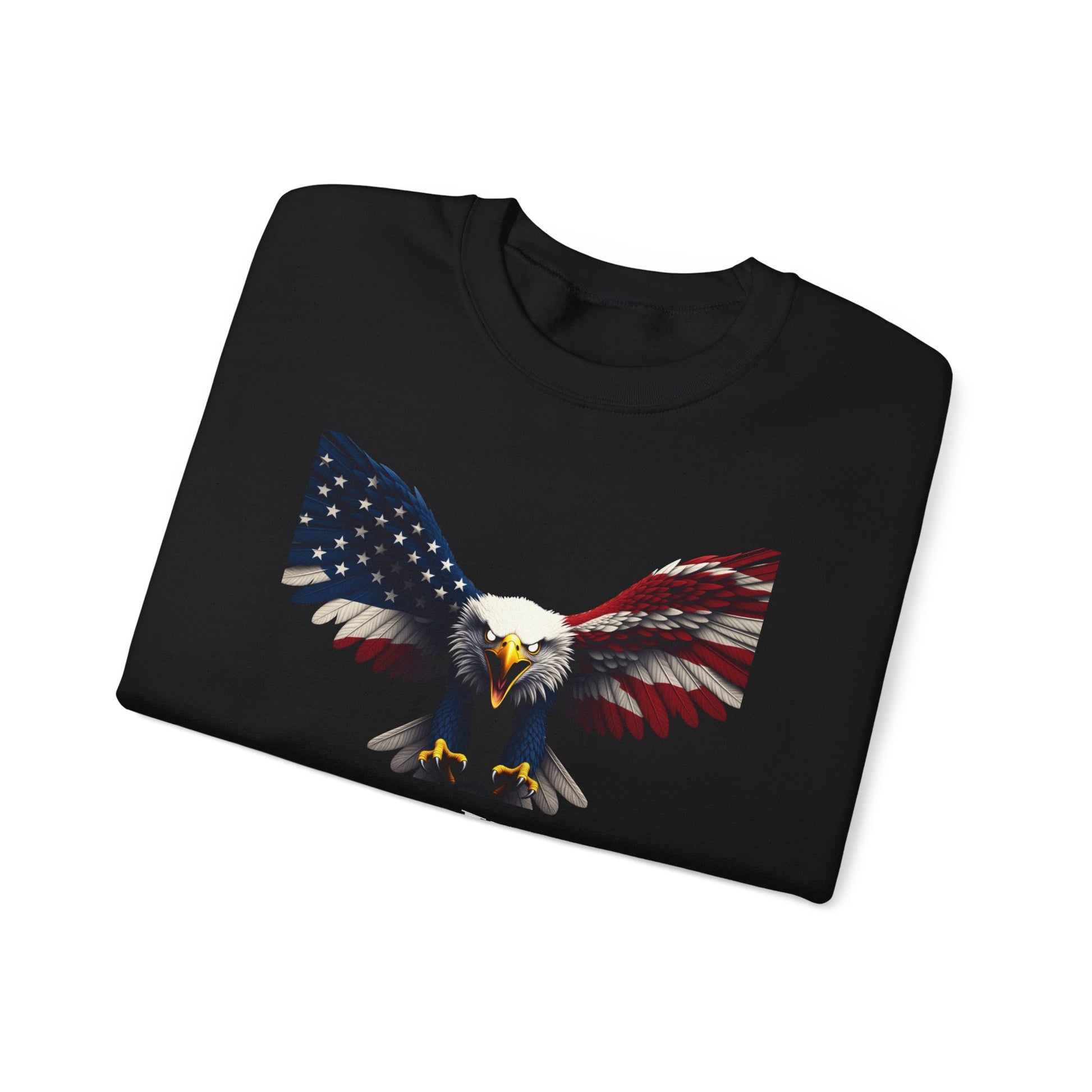 This We'll Defend Patriotic Eagle text on a Crewneck Sweatshirt